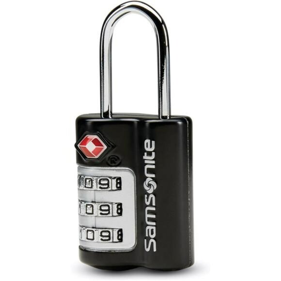 TSA approved luggage lock 3 dial combination travel suitcase backpack lock black - Picture 1 of 2
